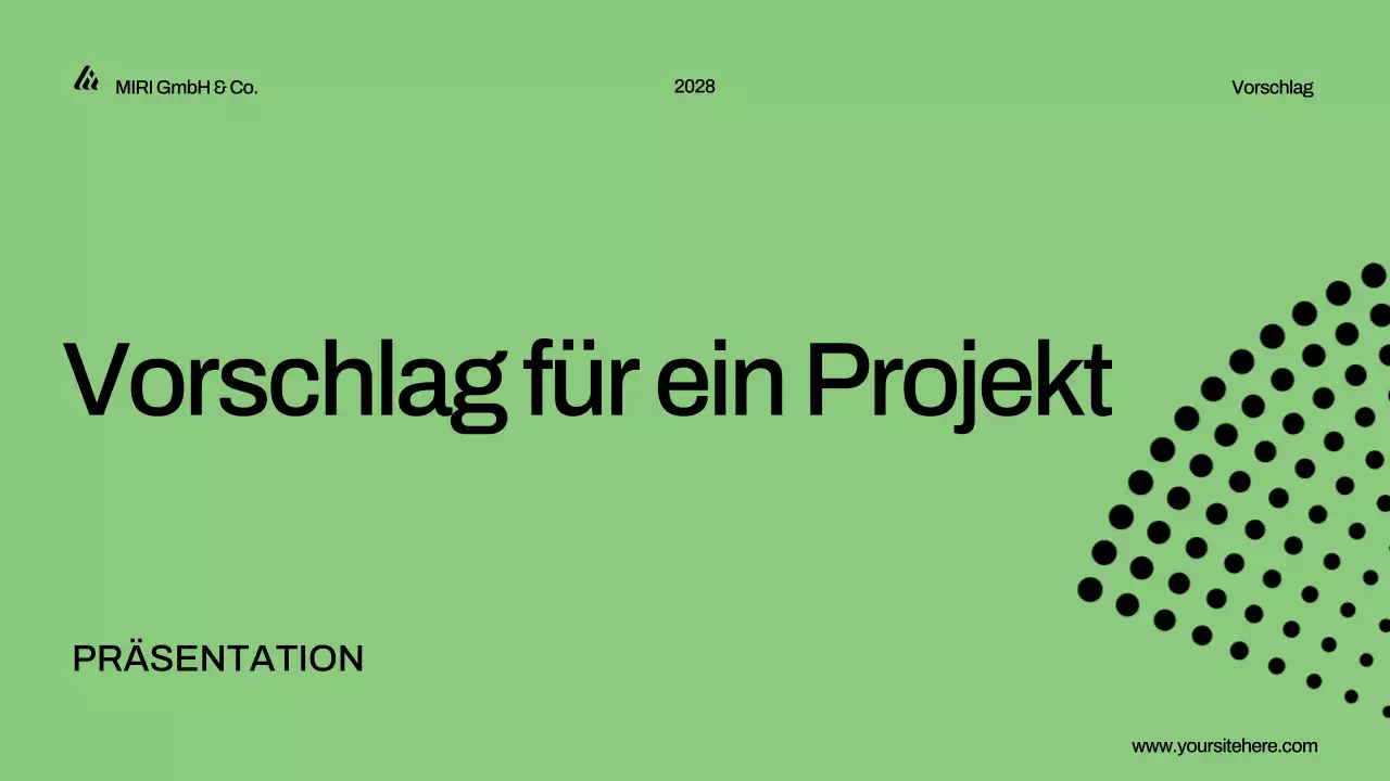 Präsentation eines grünen, modernen Projektvorschlags