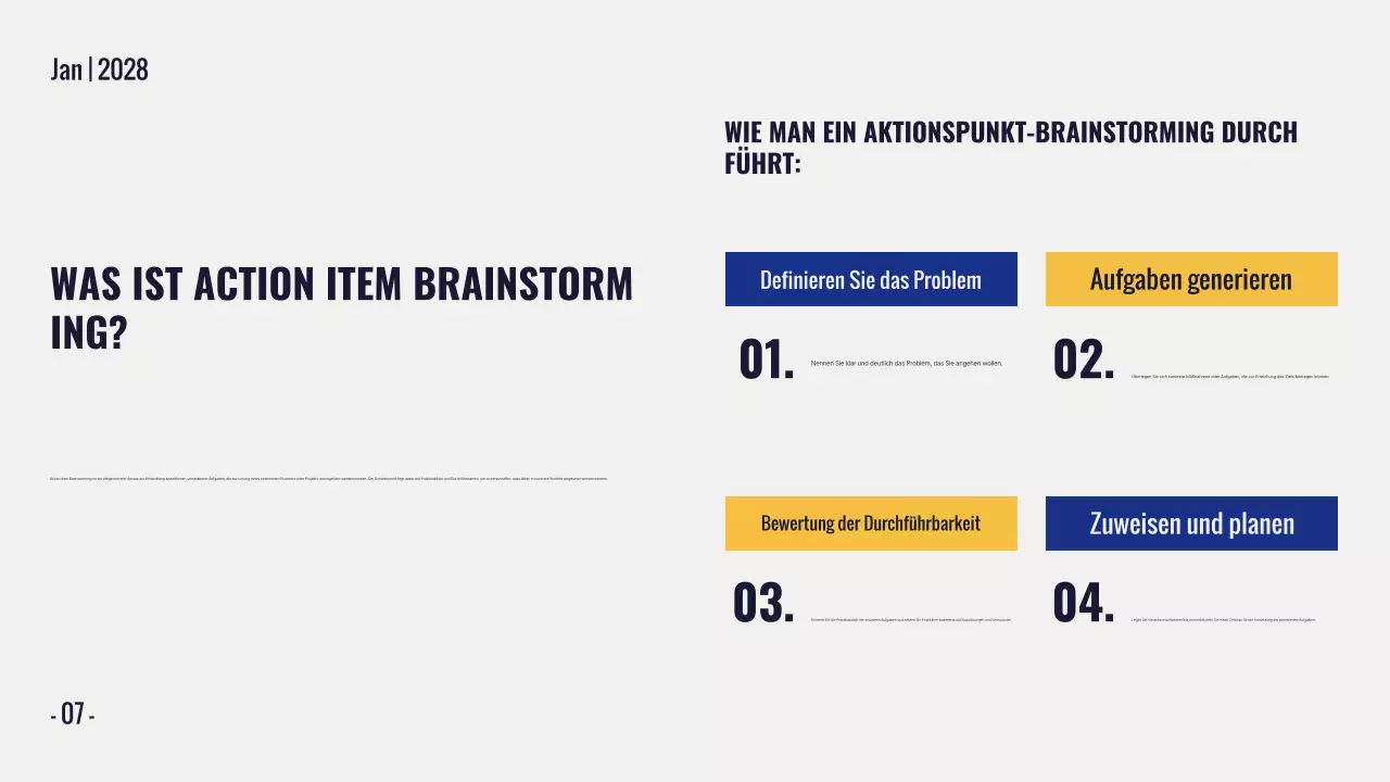 gelbe moderne Brainstorming-Präsentation