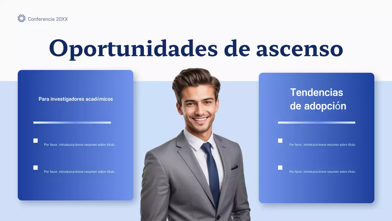 anuncio de la conferencia blue modern future