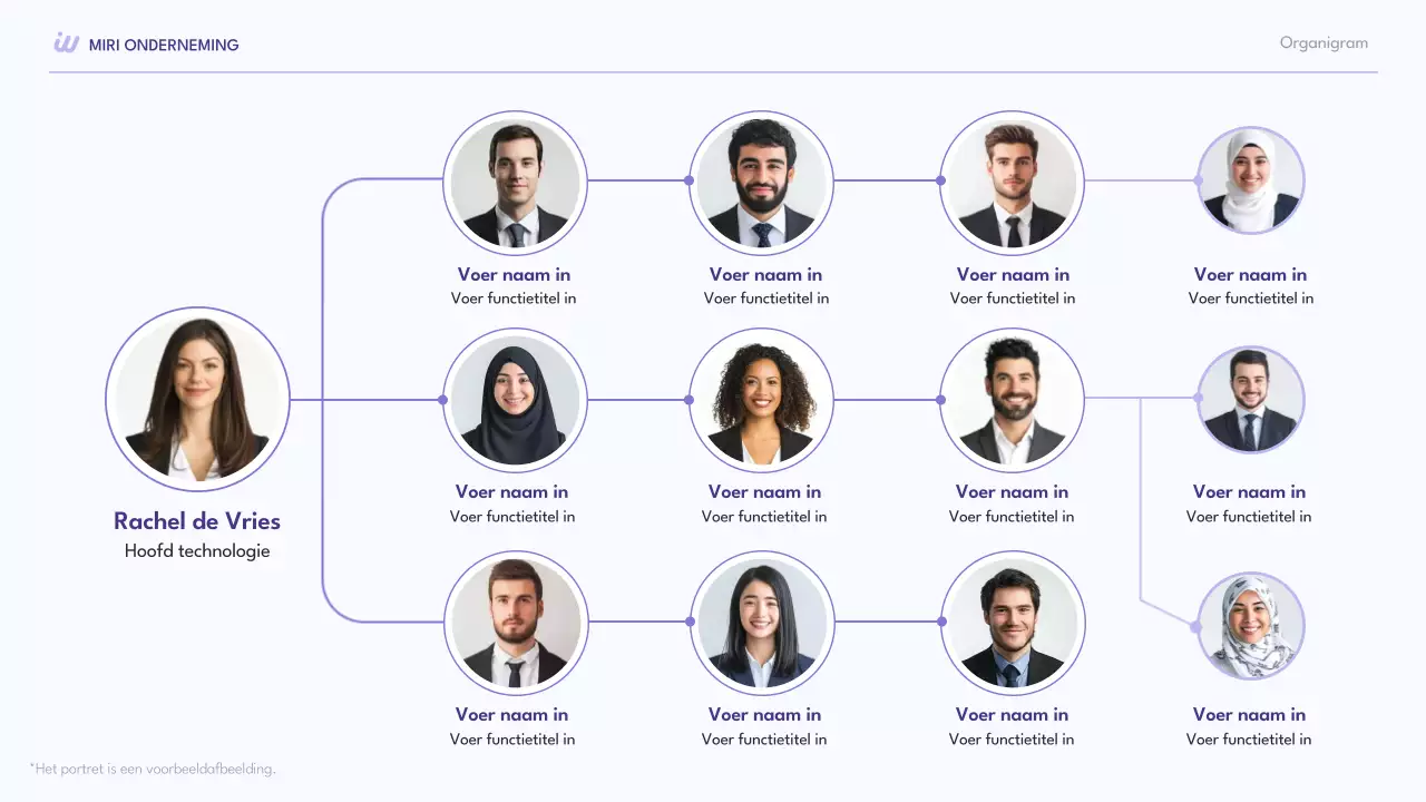 paarse moderne collectie organigrammen layout