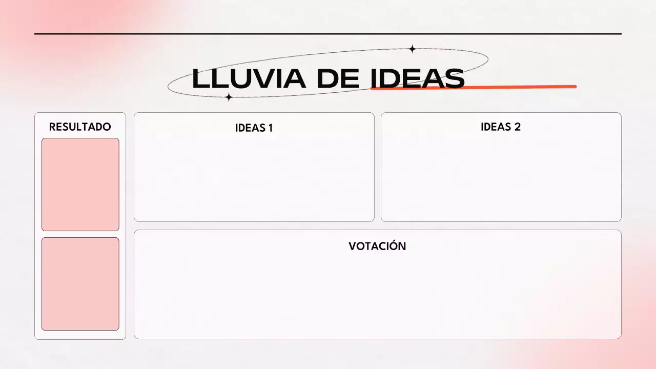 Presentación de la tormenta de ideas naranja y gris