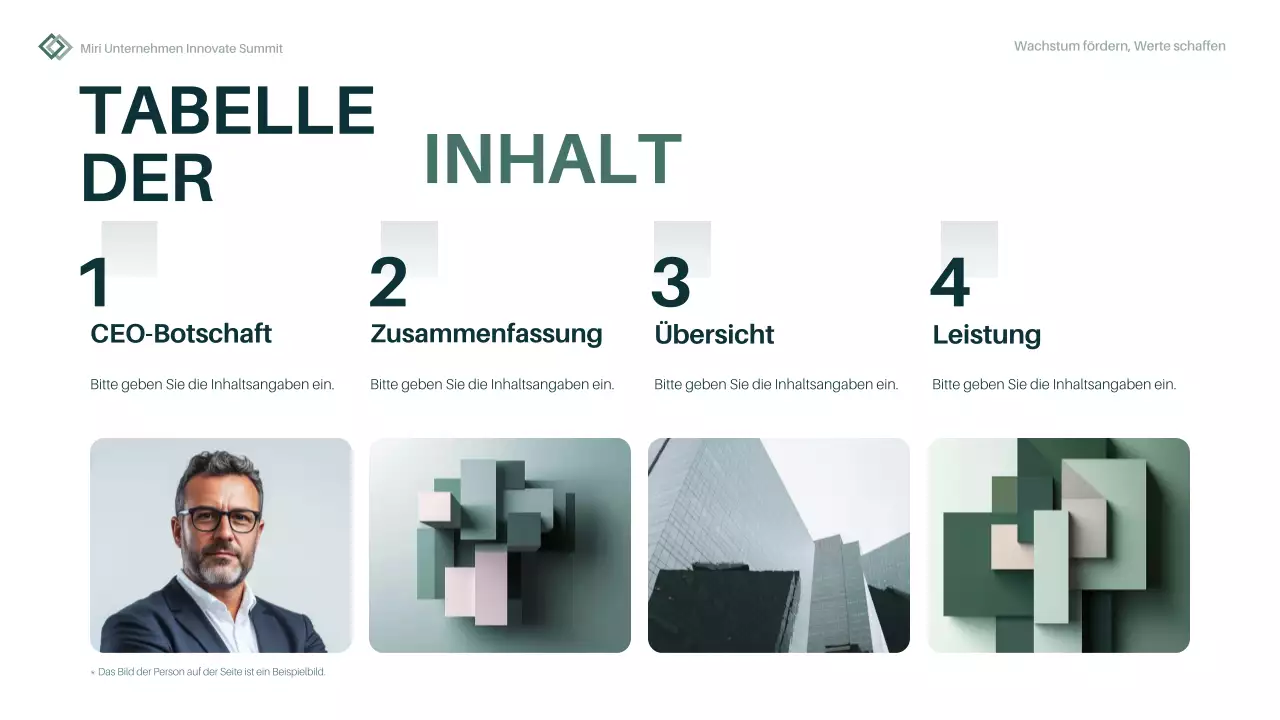 green minimal Jahresbericht Businessplan