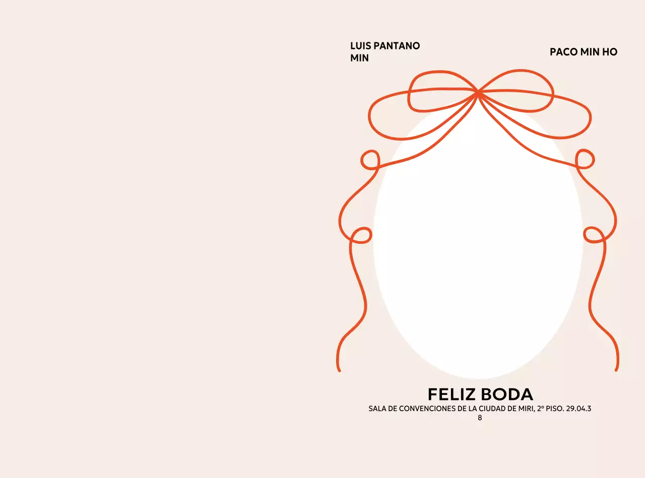 Invitación de boda minimalista beige