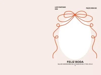 Invitación de boda minimalista beige
