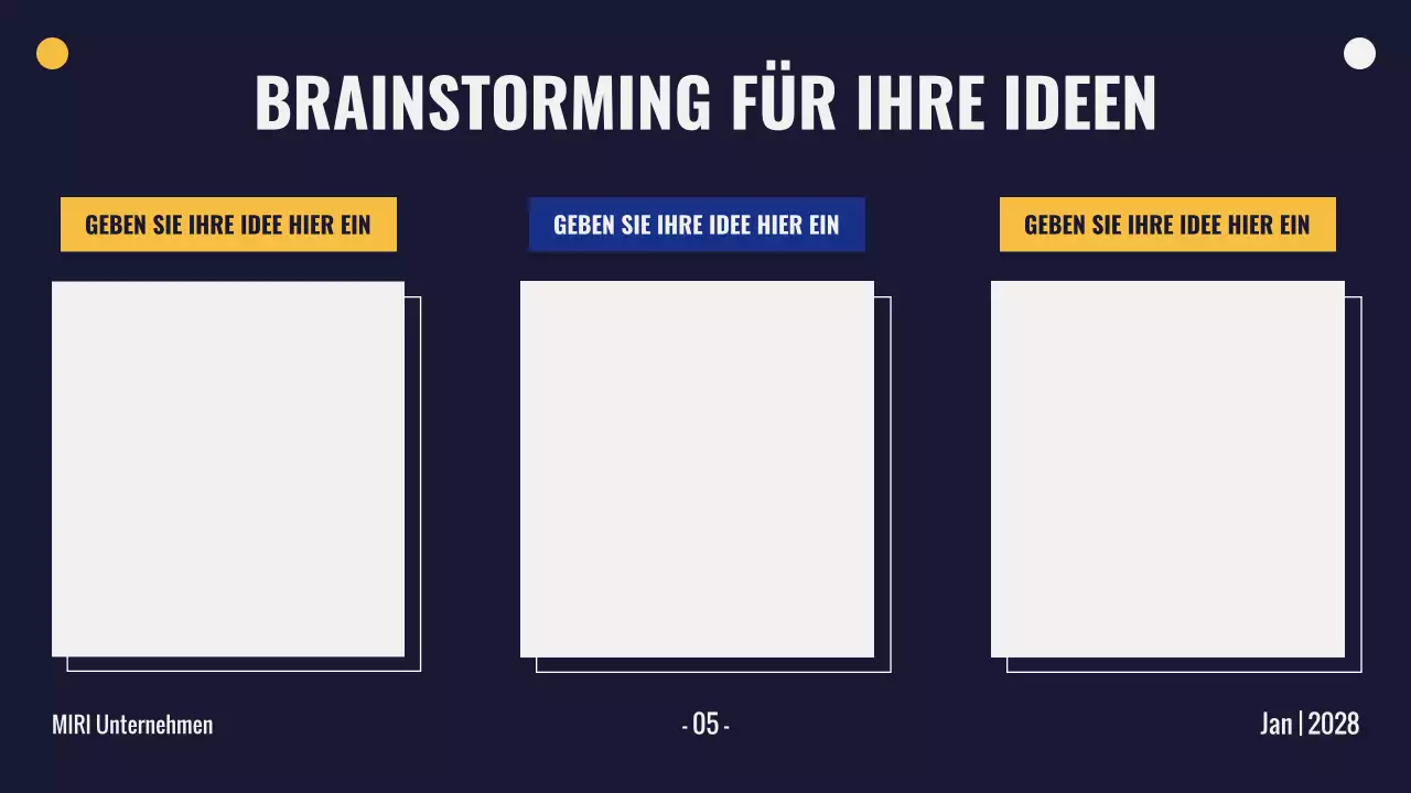 gelbe moderne Brainstorming-Präsentation