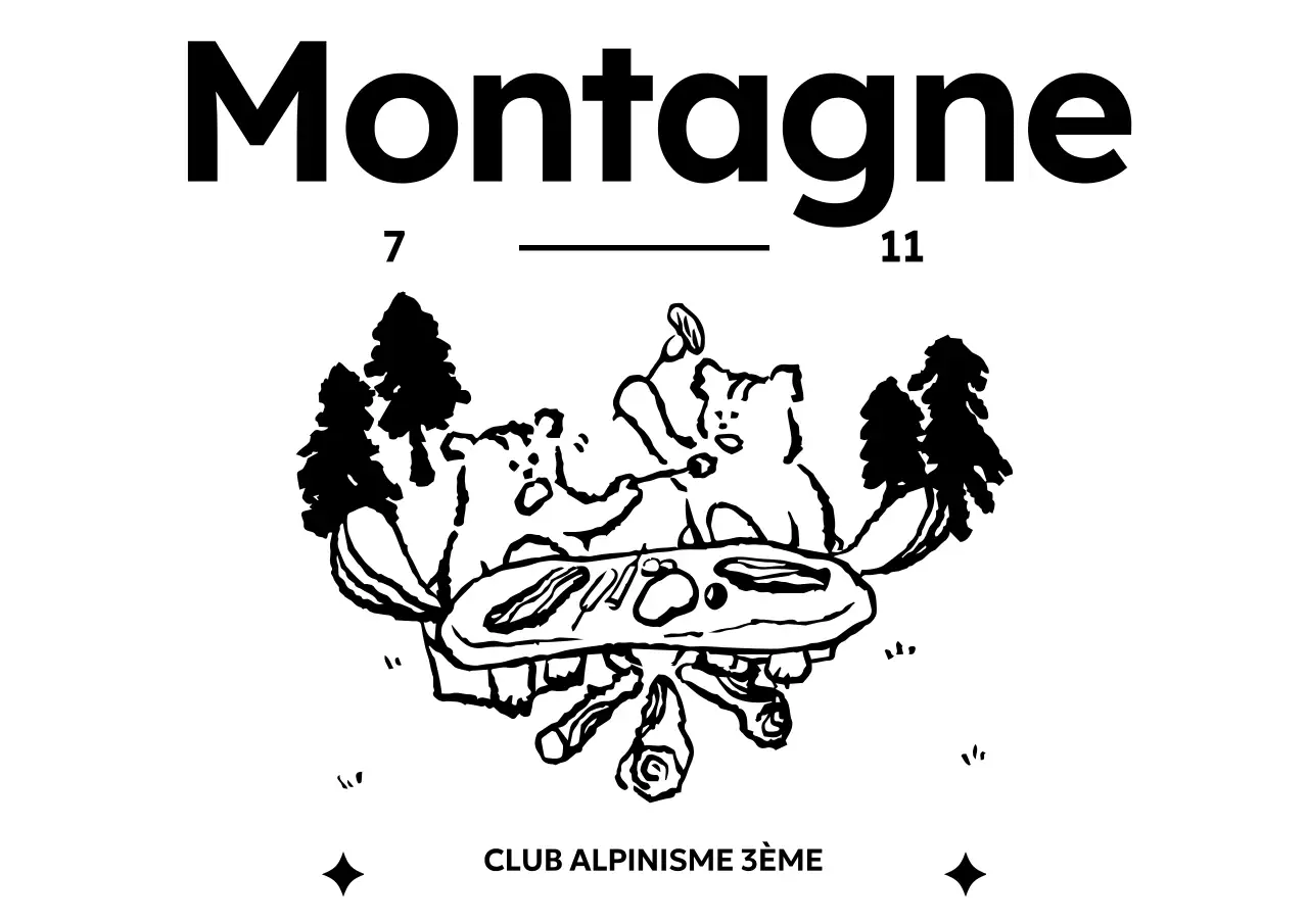 Promouvoir un club de randonnée vintage avec l'illustration d'un écureuil campeur