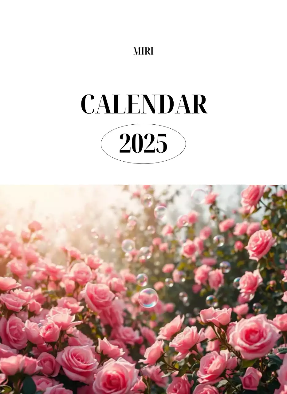 黒と白のシンプルな花写真2025年版カレンダー