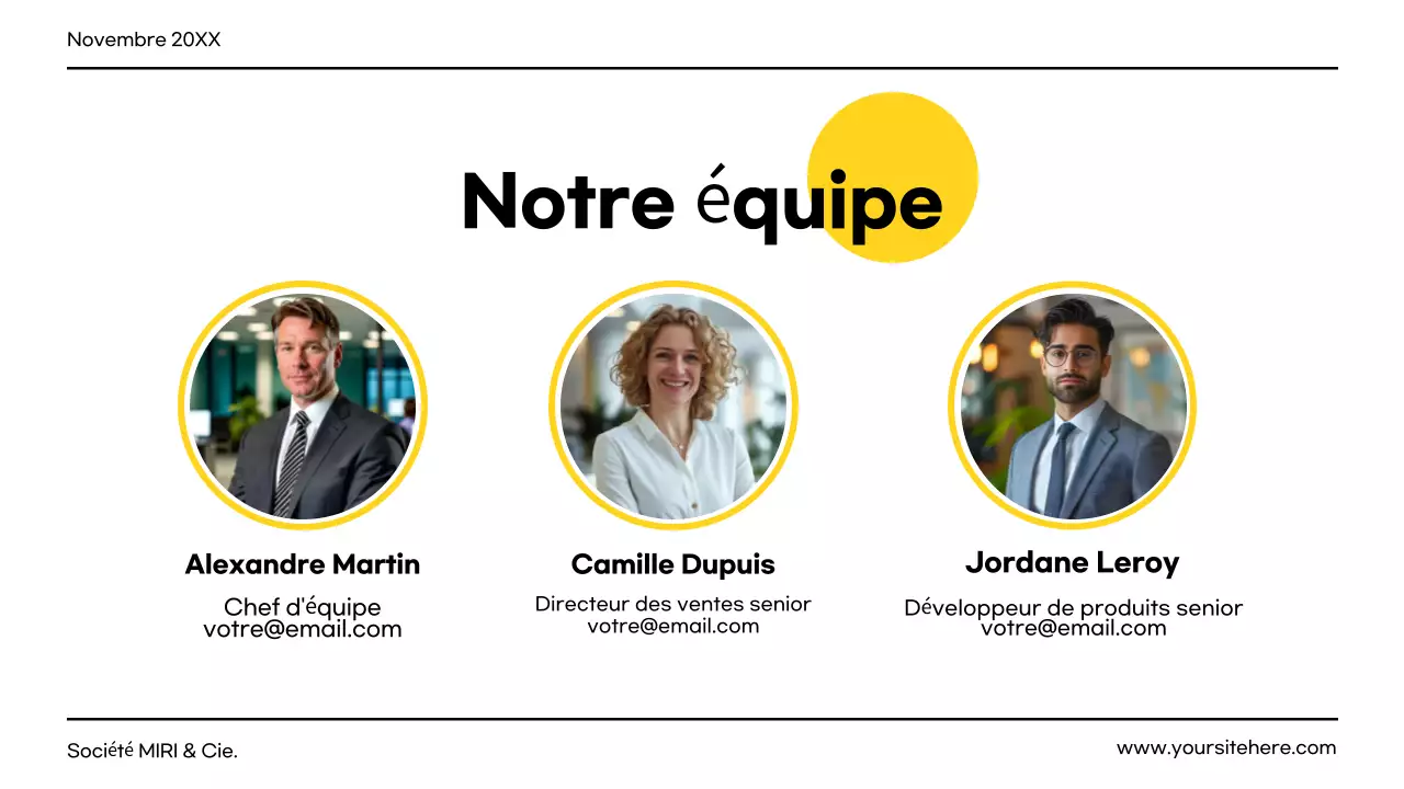 document de projet moderne jaune