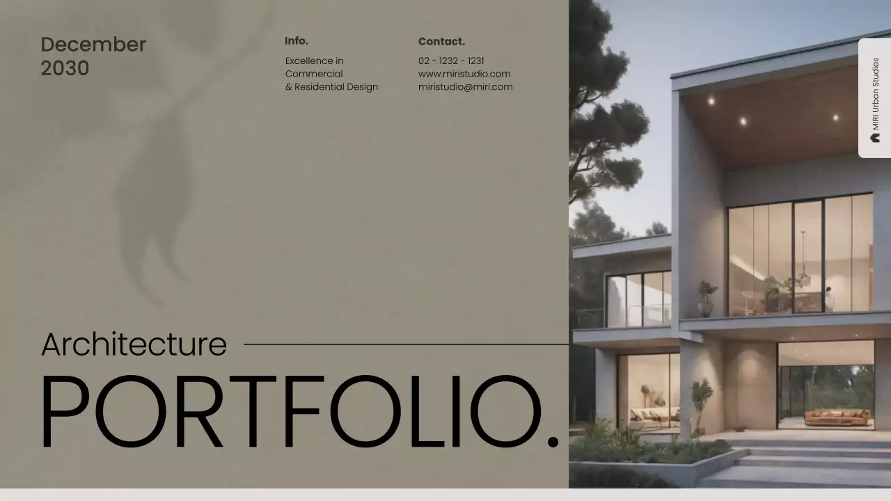 Beige Modern Architecture Portfolio Presentation