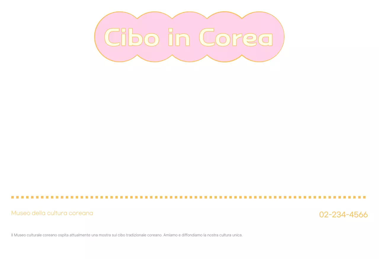 Cartolina con cibo coreano tradizionale alla menta