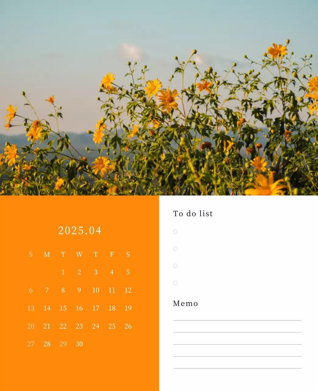 カラフルで高級感のあるフラワーカレンダー