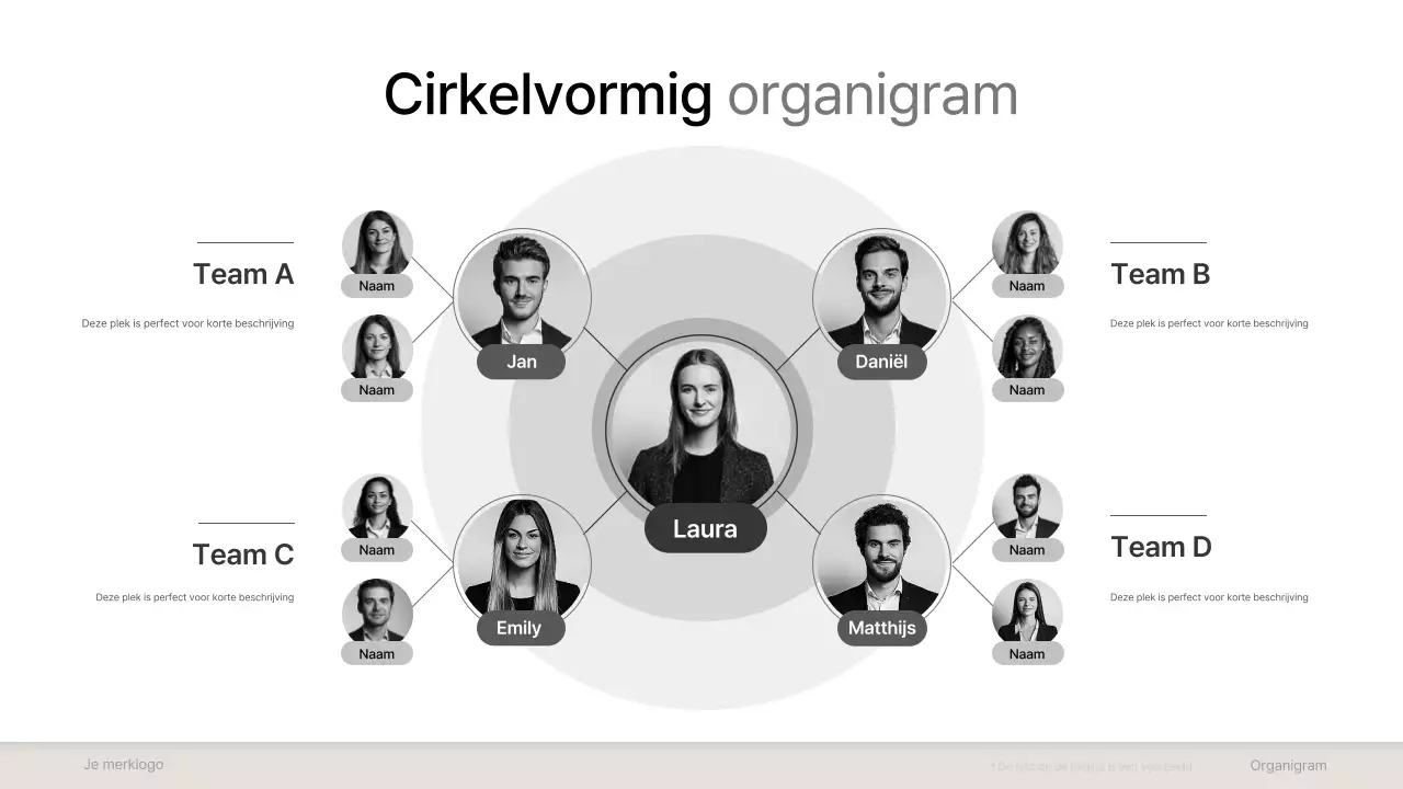 grijze minimale collectie organigrammen layout