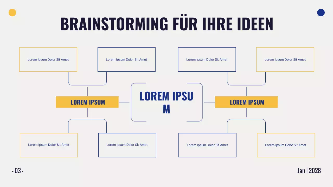 gelbe moderne Brainstorming-Präsentation