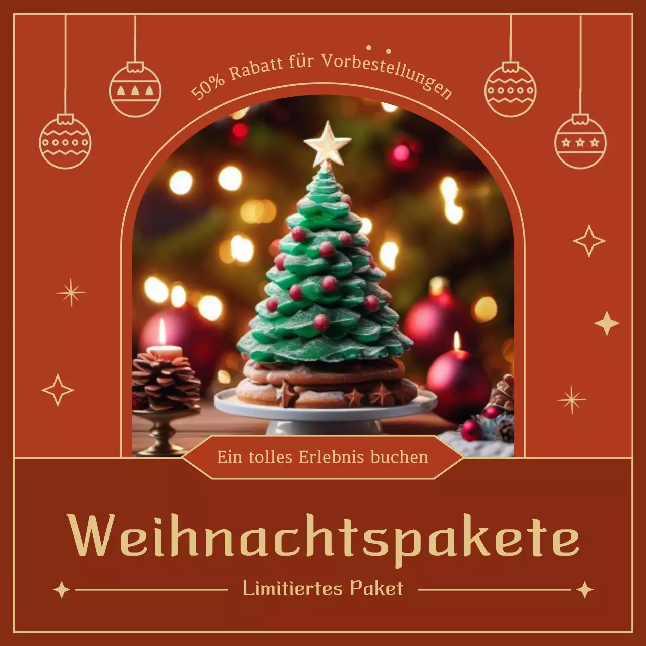 Braune Vintage-Weihnachtswerbung