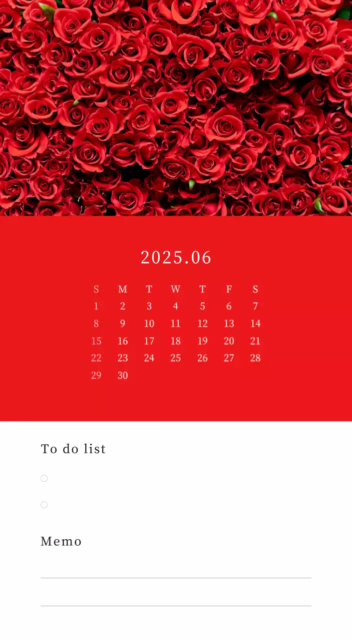 カラフルで美しい花のカレンダー