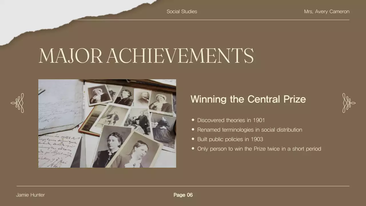 Brown Traditional Biography Presentation