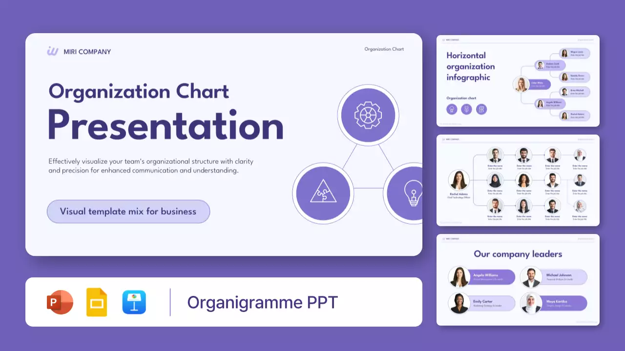 collection d'organigrammes modernes de couleur mauve