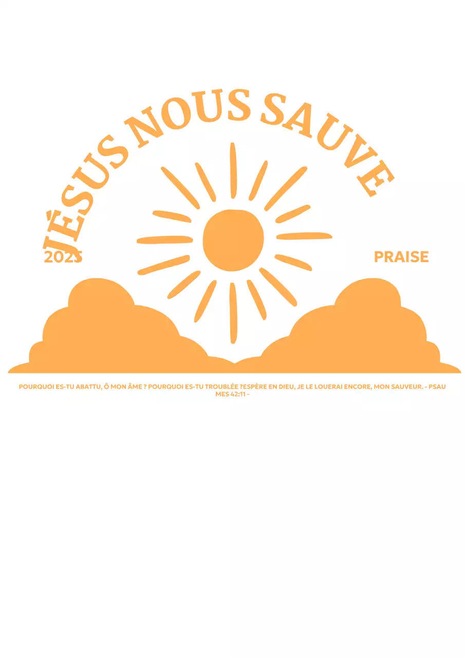 Promouvoir une église simple avec une illustration du soleil s'élevant au-dessus des nuages