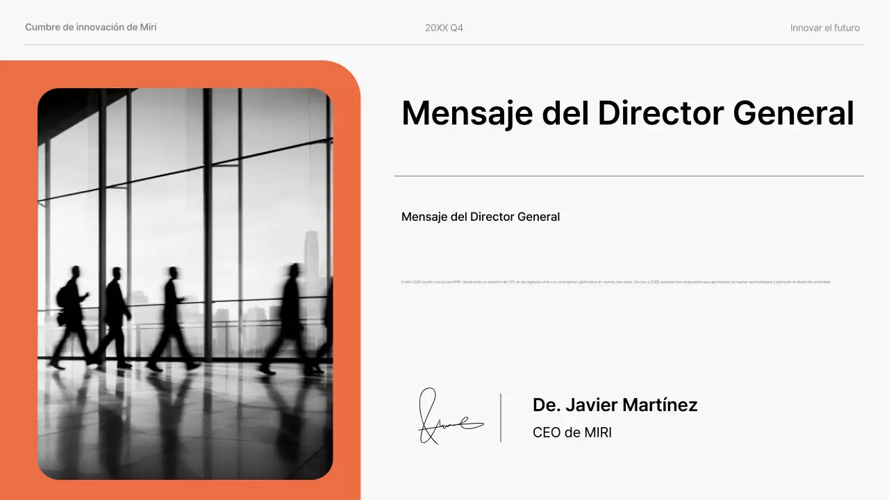 presentación de empresa moderna en naranja