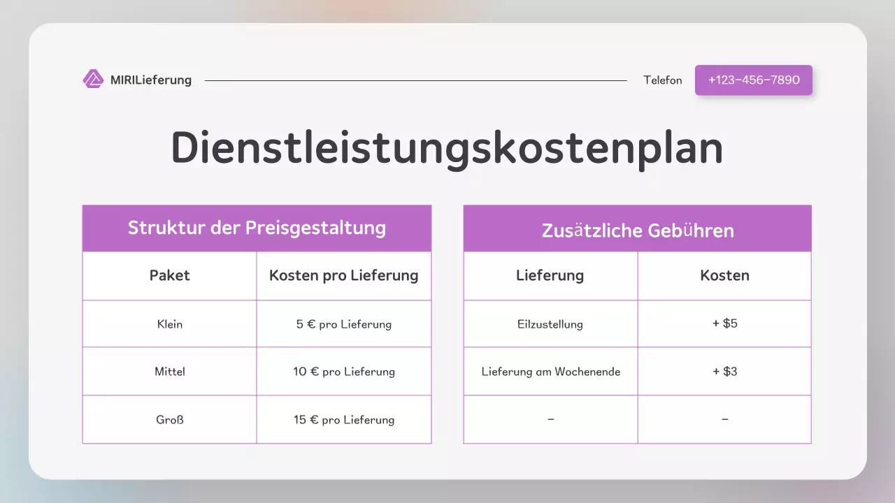 Moderne farbenfrohe Website im Stil einer Lieferpräsentation
