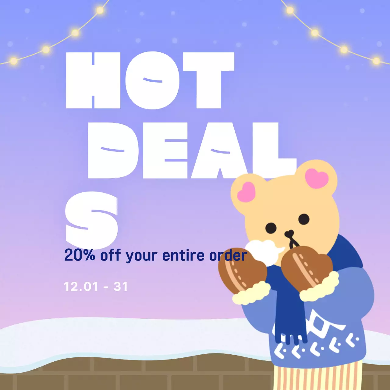 Blue Trendy Winter Promotion Instagram Carousel