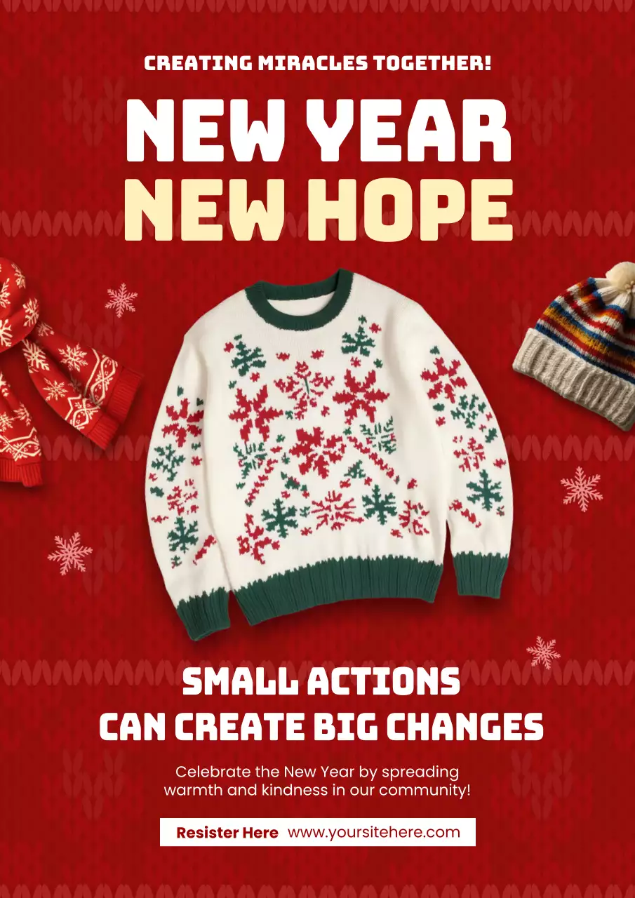 Red Traditional New Year Invitation Poster