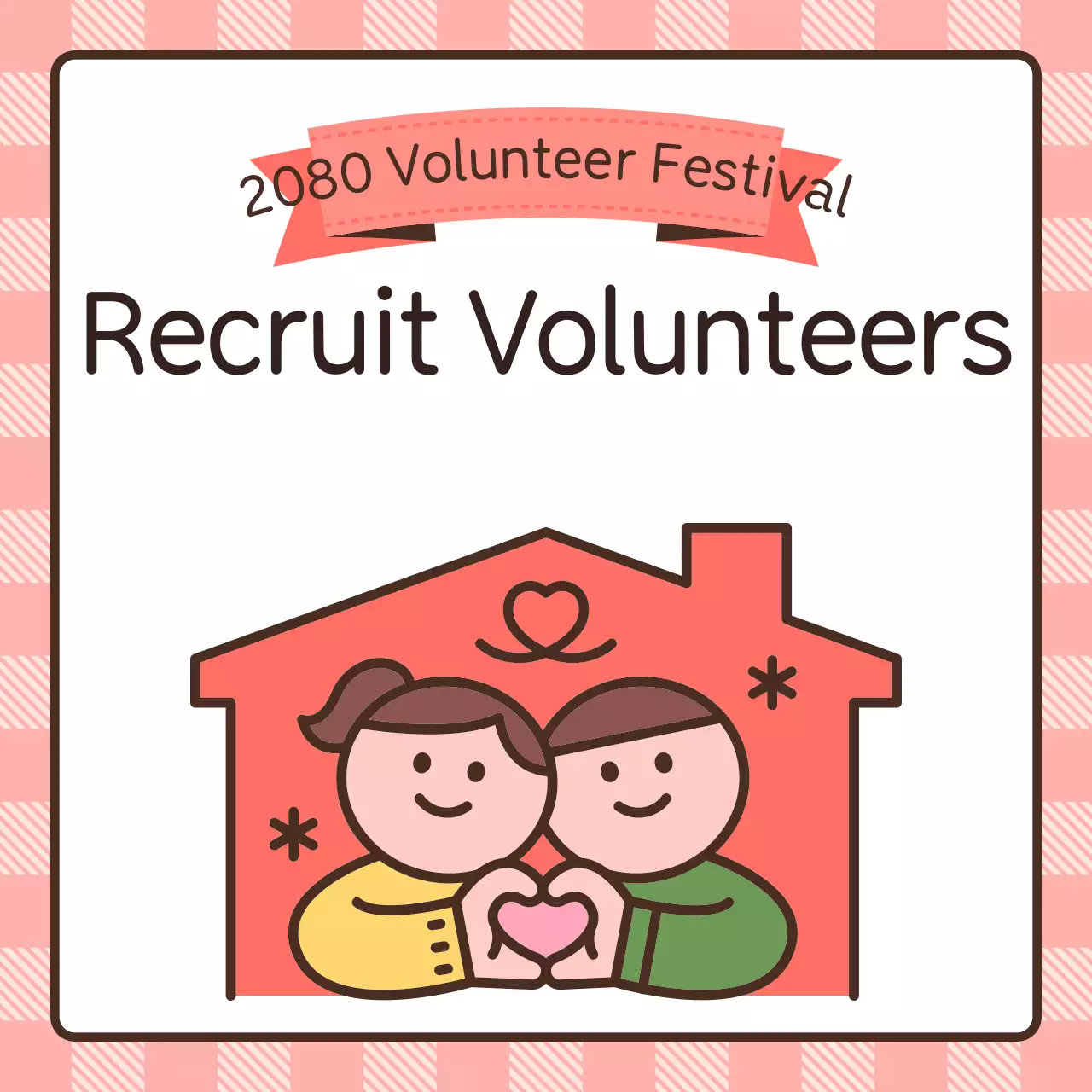 Carrossel do Instagram de recrutamento de voluntários Pink Simple