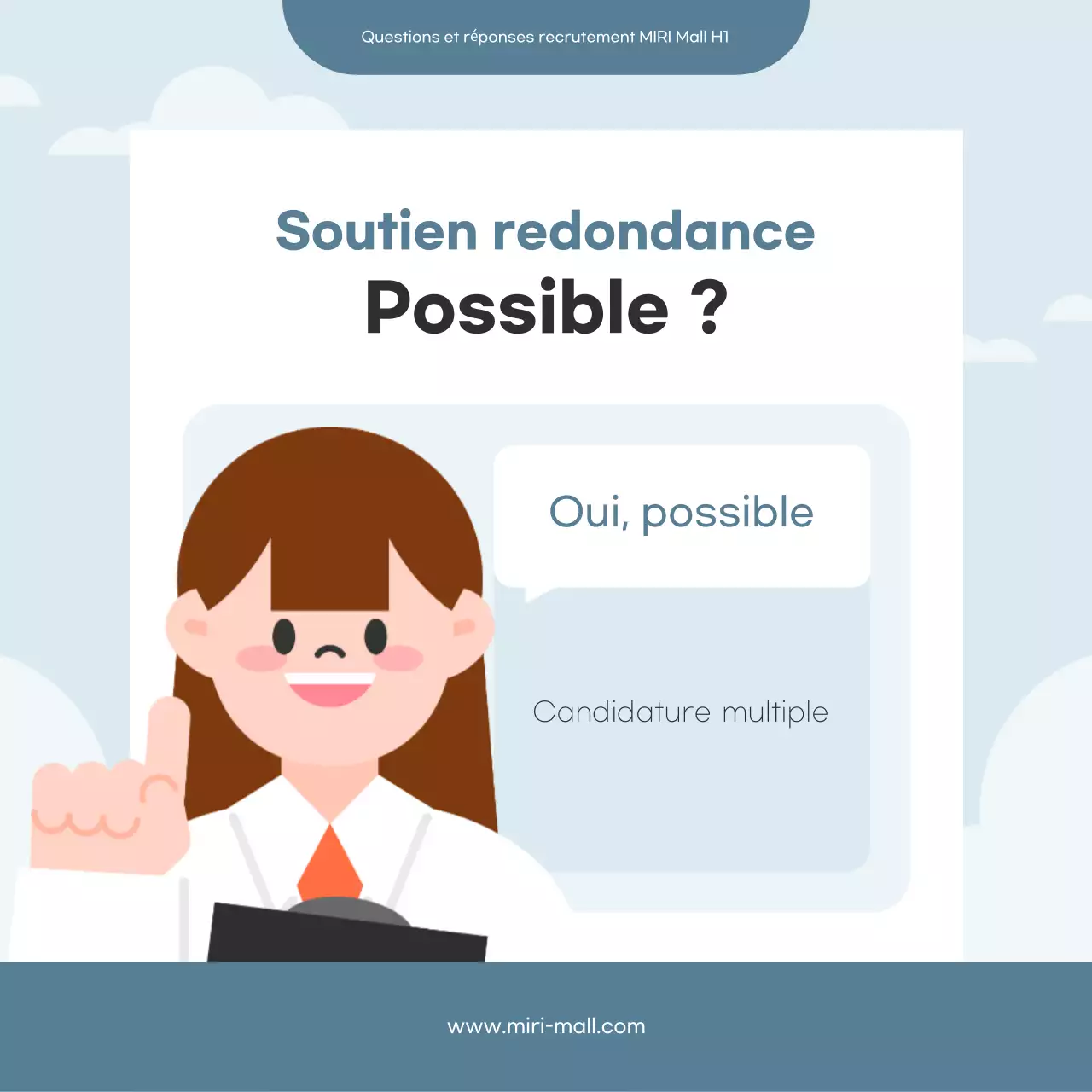 Recrutement propre bleu clair