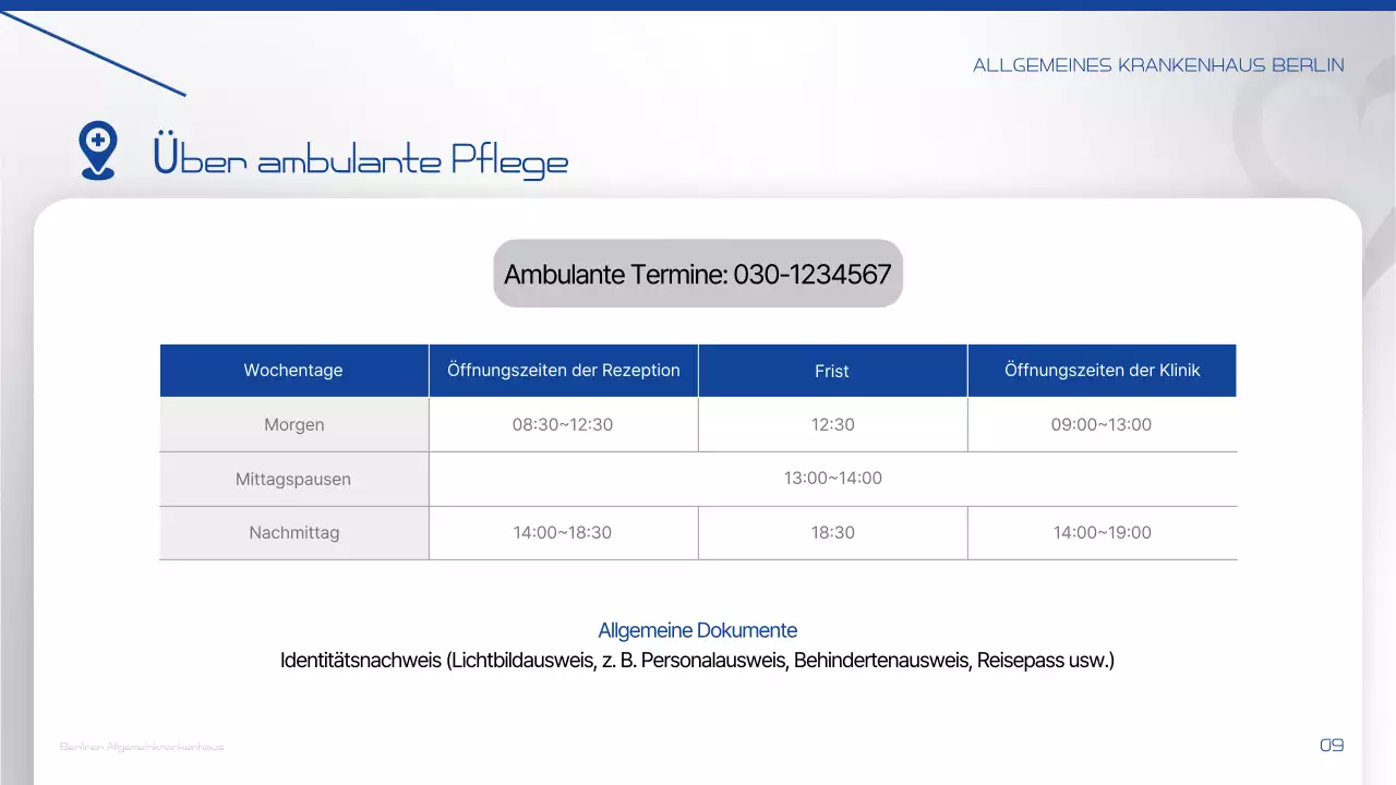 Informationen über Blue Modern Hospital weitergeben