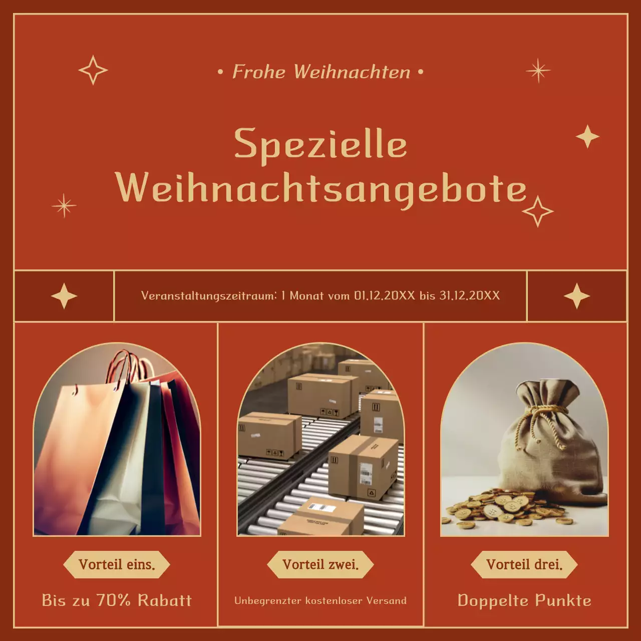Braune Vintage-Weihnachtswerbung