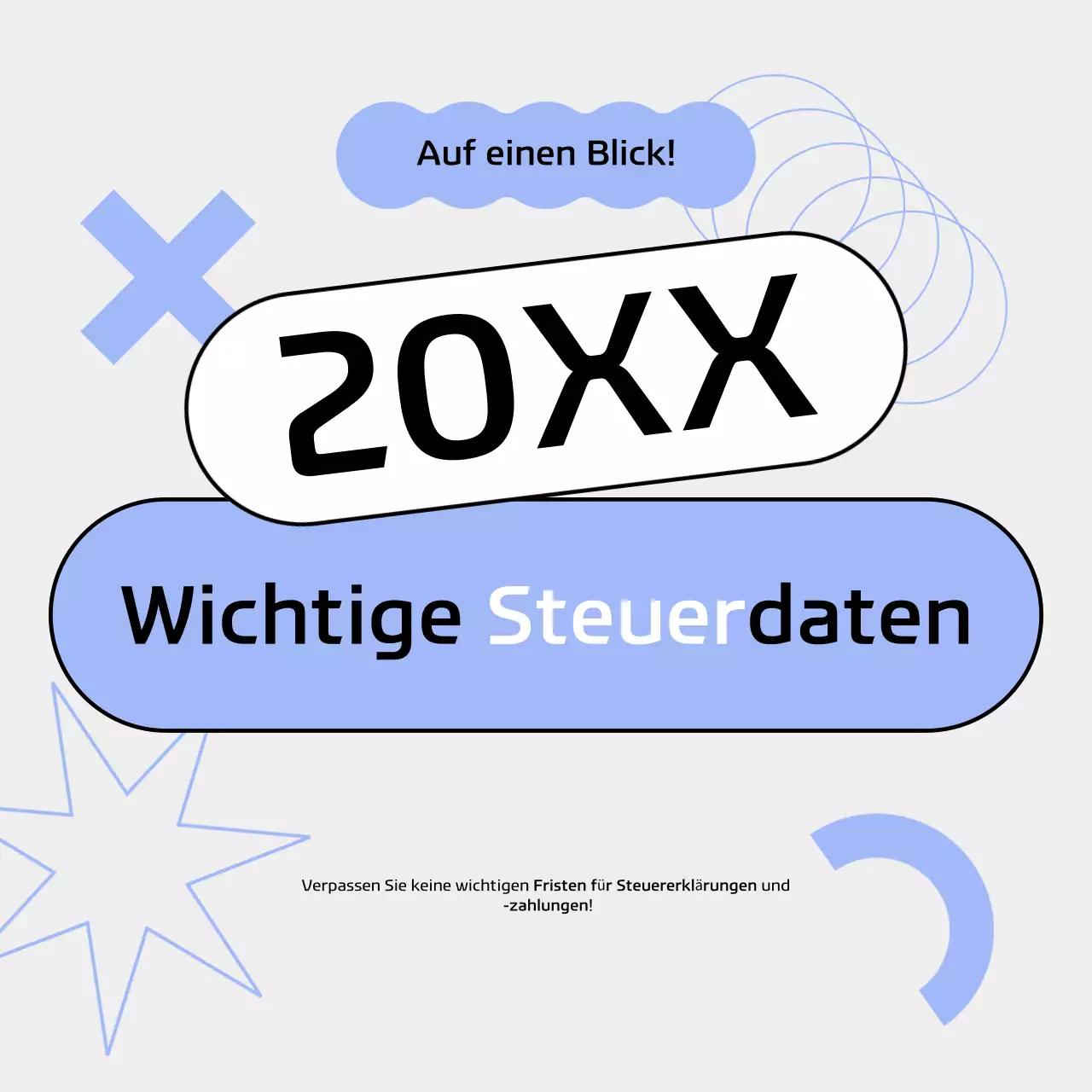 Blauer Moderner Steuerkalender Leitfaden