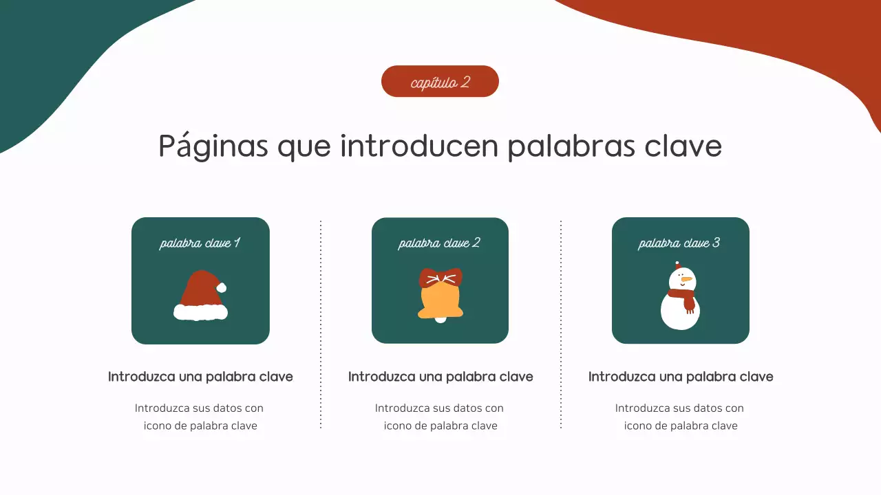 Informe de fin de año en un patrón geométrico de rojo y verde