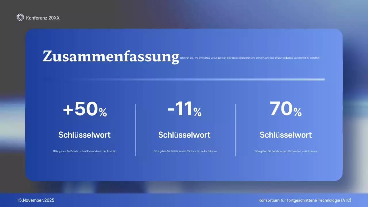 blue modern future Konferenzankündigung