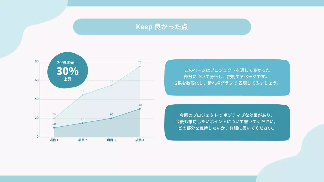 水色 シンプル 企画書 資料 プレゼンテーション