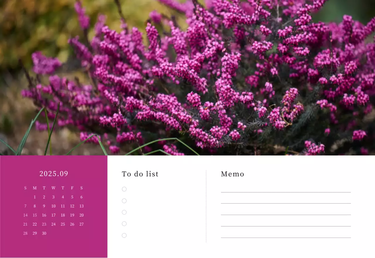 カラフルで高級感のあるフラワーカレンダー