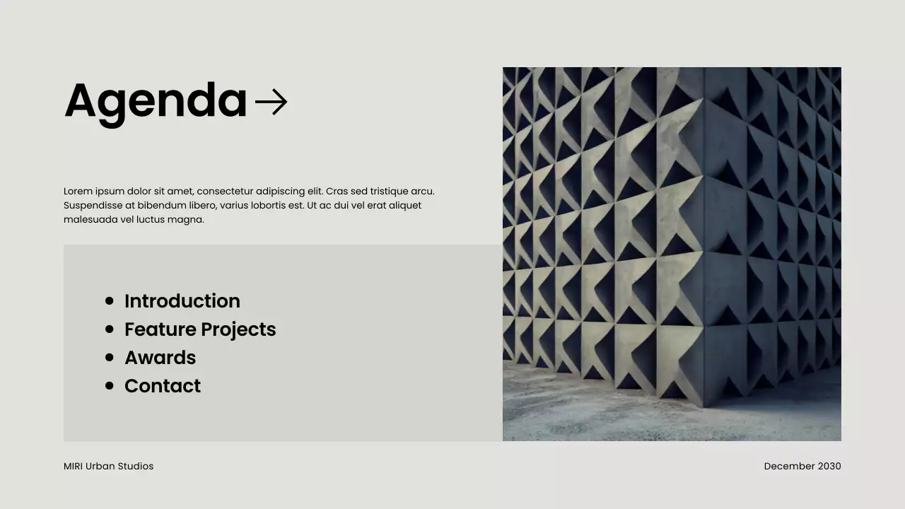 그레이 모던 건축 포트폴리오 프레젠테이션