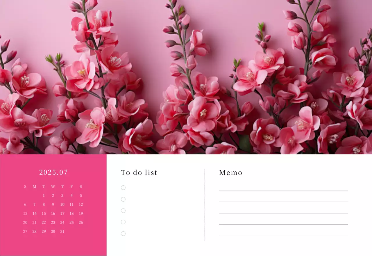 カラフルで高級感のあるフラワーカレンダー