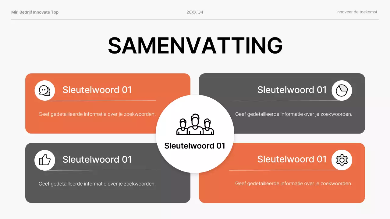 oranje moderne bedrijfspresentatie