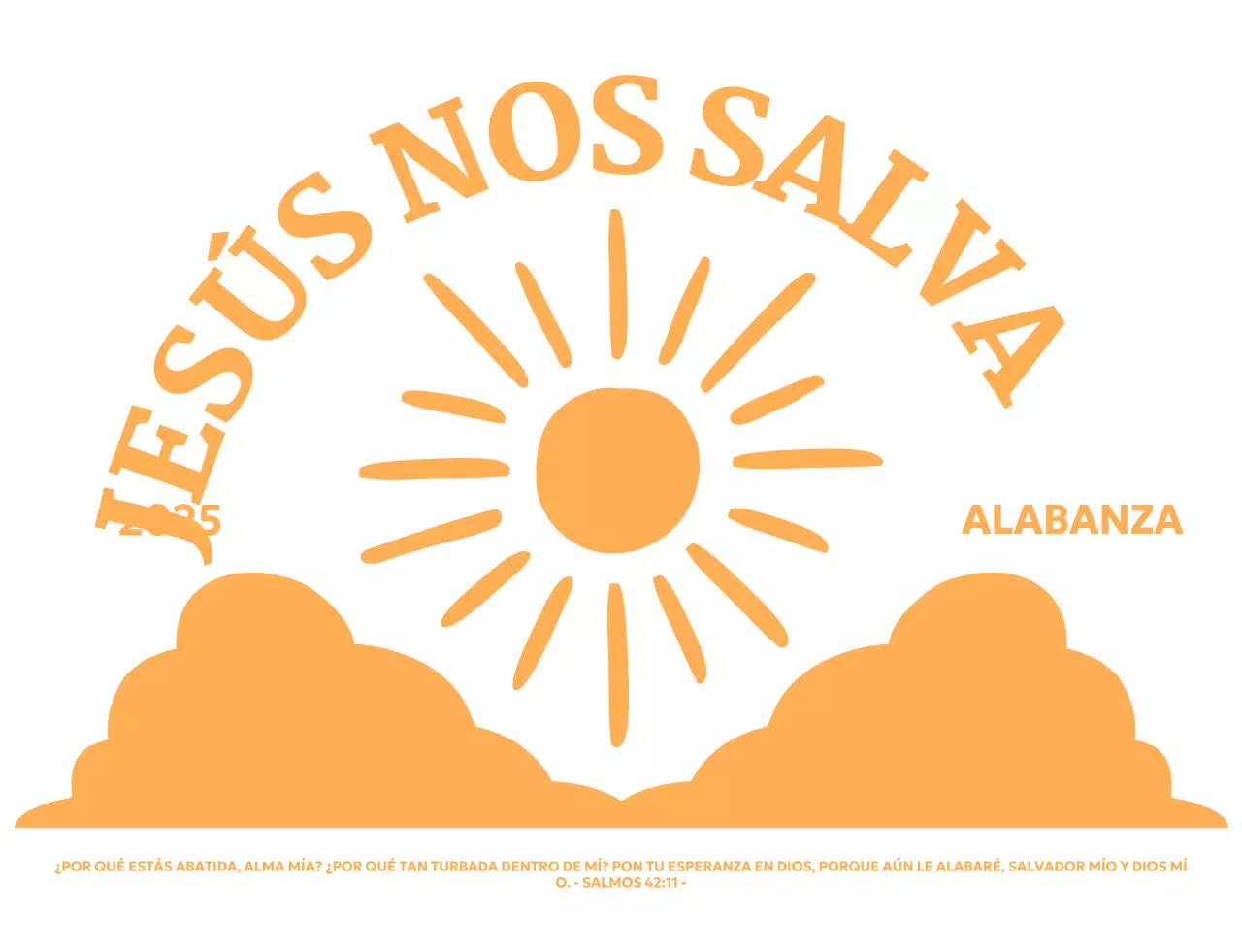 Promover una iglesia sencilla con una ilustración del sol saliendo por encima de las nubes.