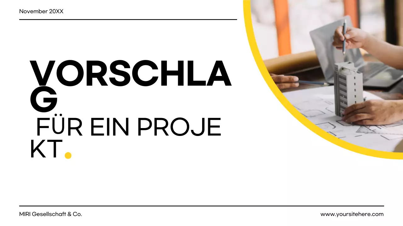 gelbes modernes Projektdokument