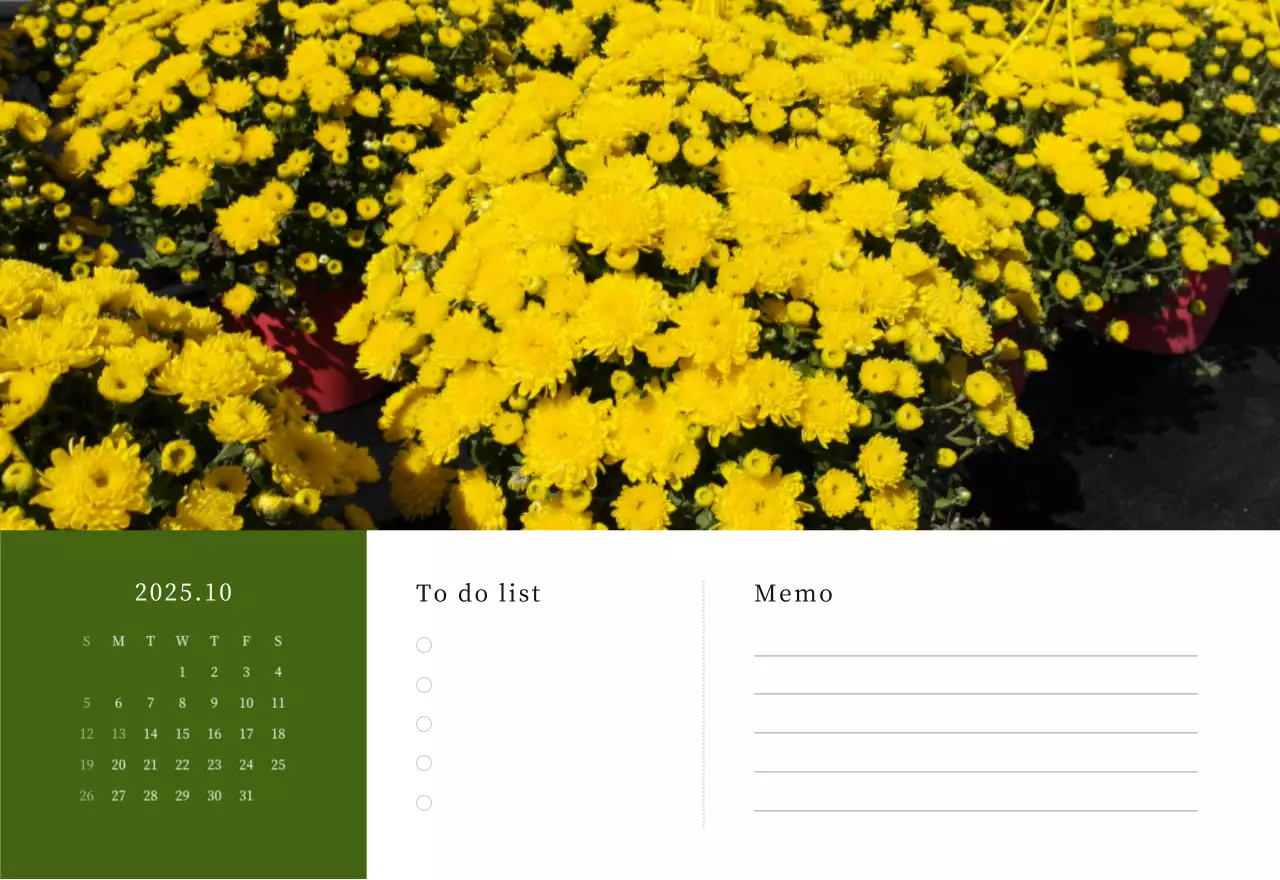 カラフルで高級感のあるフラワーカレンダー