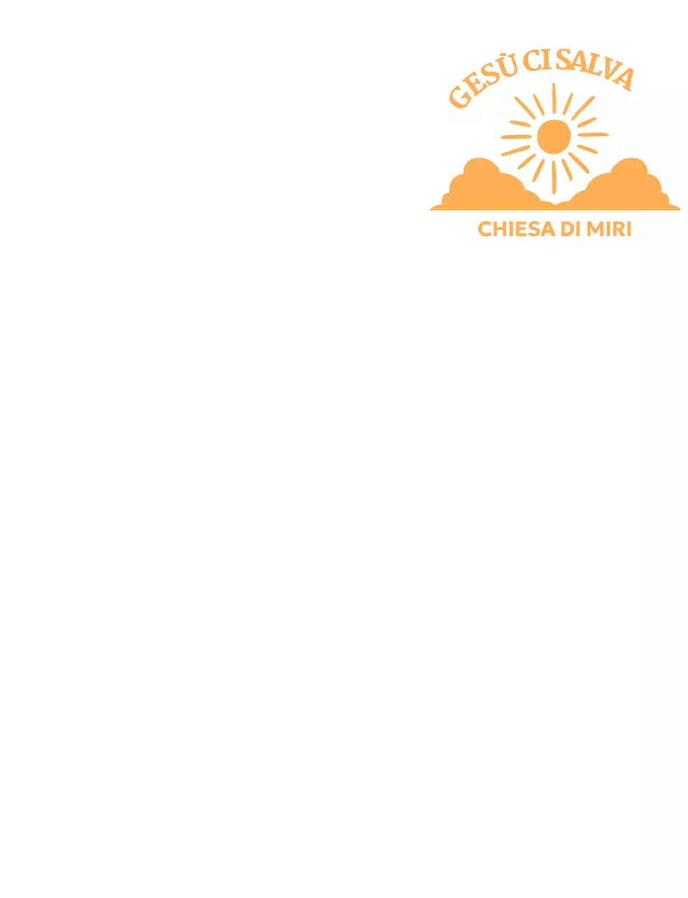 Promuovere una chiesa semplice con un'illustrazione del sole che sorge sopra le nuvole.