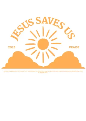 Mempromosikan gereja sederhana dengan ilustrasi matahari terbit di atas awan