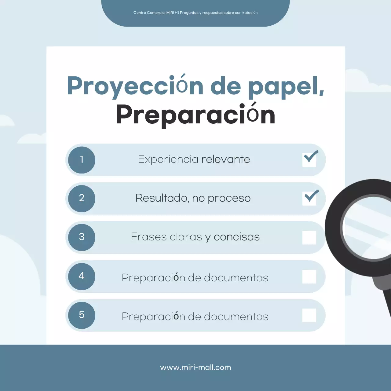 Reclutamiento limpio azul claro