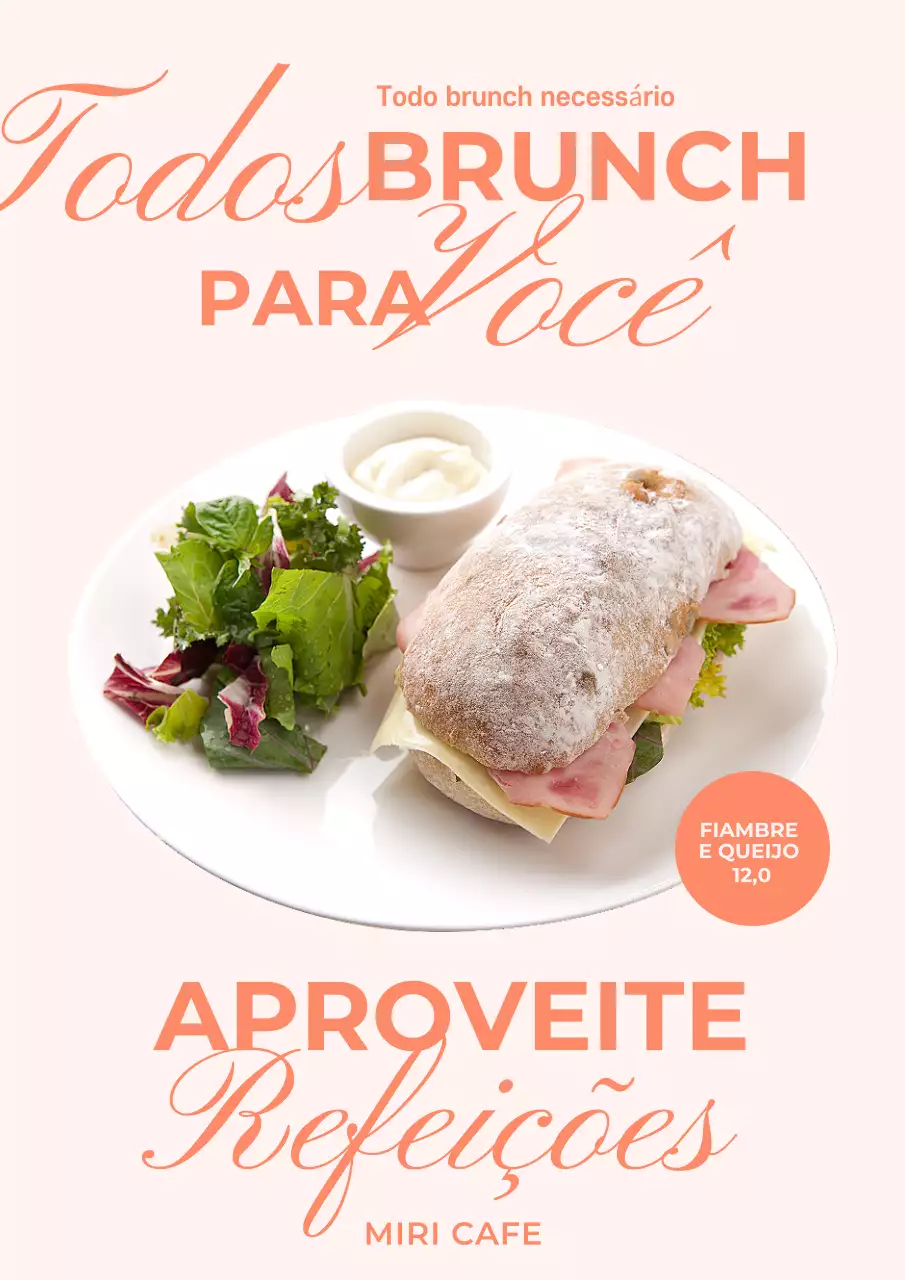 Promover um menu de brunch bege e moderno