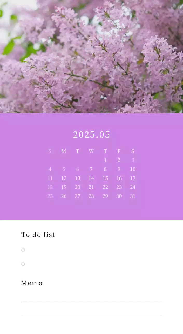 カラフルで美しい花のカレンダー