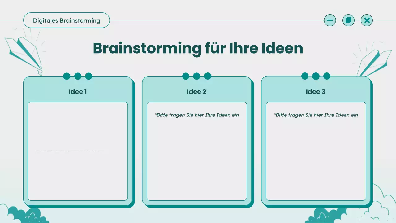 Teal Modern Brainstorming-Ideenleitfaden