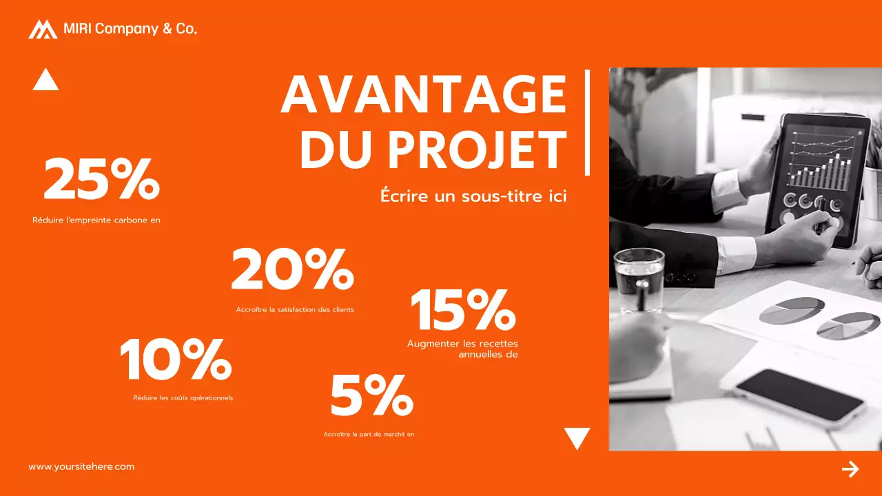 présentation d'une proposition de projet moderne orange