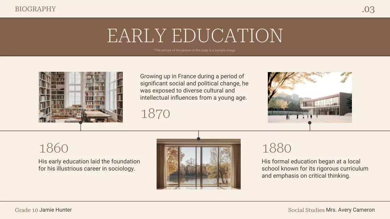 Brown Classic Biography Document Presentation