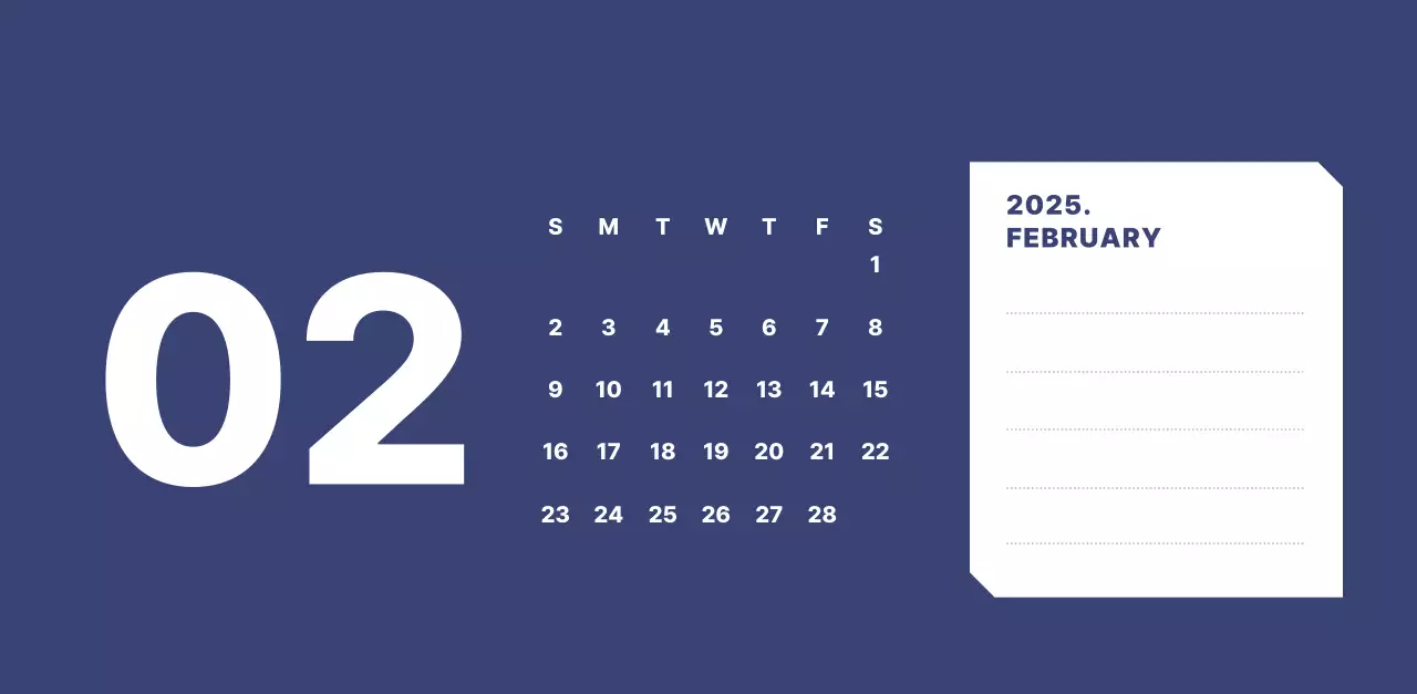 カラフルでシンプルな数字カレンダー